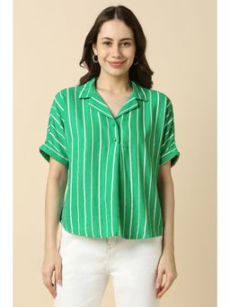 Allen Solly - Women Green Striped Casual Top