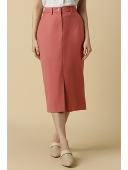 Allen Solly - Women Pink Solid Formal Skirt