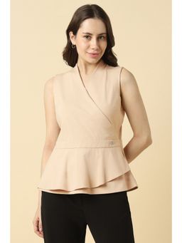 Allen Solly - Women Beige Solid Formal Top