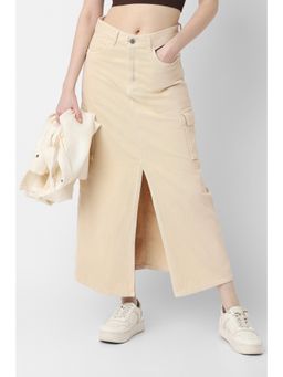 Van Heusen - Women Beige Solid Casual Skirt