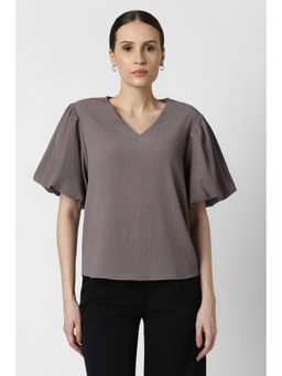 Van Heusen - Women Grey Solid Casual Top
