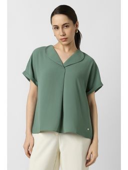 Van Heusen - Women Green Solid Casual Top