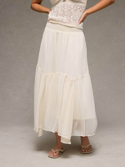 American Eagle - Women Cream Maxi Skirt