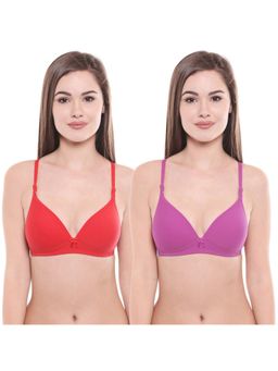 Bodycare - Pack Of 2 Lightly Padded T-Shirt Bra - Multi Color