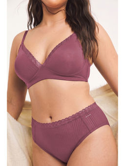 Van Heusen - Women Mauve Lace Trim Plunge Bra