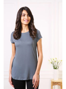 Van Heusen - Women Round Neck & Short Sleeve Lounge T-Shirt - Graphite