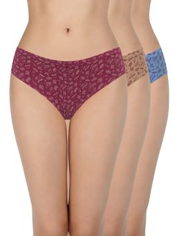 Amante - Printed Mid Rise Full Coverage Bikini Panties - Multi-Color