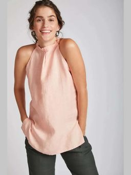 B Label - Peach Slim fit Tide Halter Top