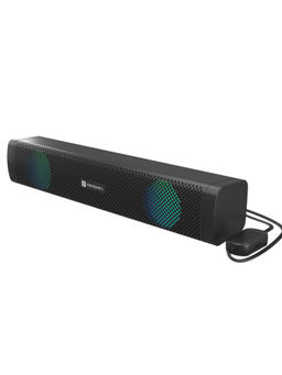 Portronics - In Tune 1 6W Portable Wired USB Soundbar Speaker for Laptop/Desktop with LED Light(Black)