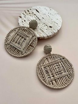 A FINE STORY - Beige Woven Earrings