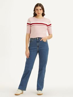 Levi's - Women's High Rise Ribcage Regular Fit Blue Jeans