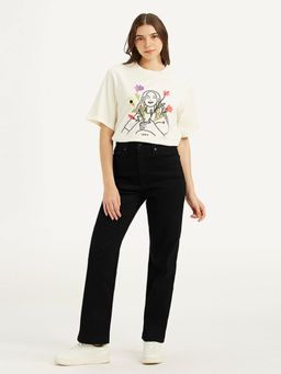 Levi's - Women's High Rise Ribcage Regular Fit Black Jeans