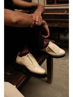 Chal Shoes - Cream Oxford Pastel Men Shoes