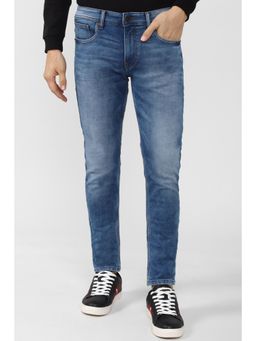 Peter England - Men Blue Mid Wash Slim Jeans