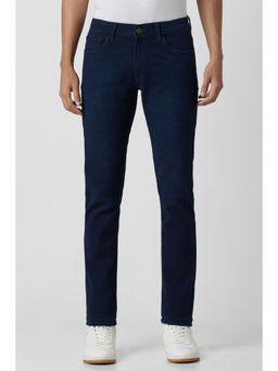Peter England - Men Navy Blue Dark Wash Slim Jeans