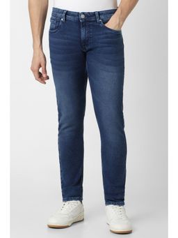 Peter England - Men Blue Mid Wash Low Skinny Fit Jeans