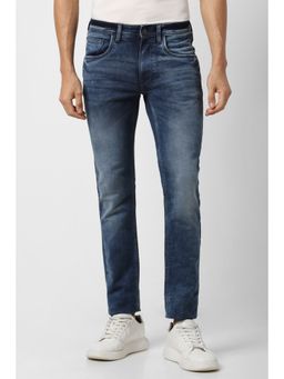 Van Heusen - Men Navy Blue Mid Wash Slim Fit Jeans