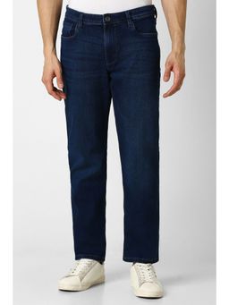 Van Heusen - Men Navy Blue Mid Wash Regular Fit Jeans