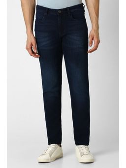 Van Heusen - Men Navy Blue Dark Wash Skinny Fit Jeans