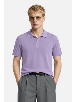 Snitch - Men Lavender Cotton Half Sleeves Polo T-shirt
