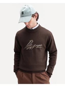 Rare Rabbit - Drok Brown Printed Sweater