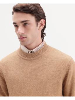 Rare Rabbit - Manny-E Men Dusky Yellow Solid Crew Neck Sweater