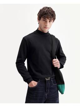 Rare Rabbit - Mick-A26 Men Black Solid High Neck T-Shirt