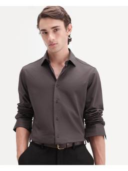 Rare Rabbit - Torq Men Brown Solid Shirt