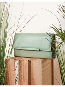 Accessorize London - Womens Green Clean Pu Bar Clutch