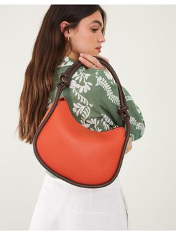 Accessorize London - Womens Faux Leather Orange Contrast Handbag