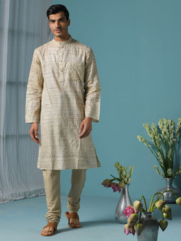Fabindia - Silk Tussar Striped Long Kurta