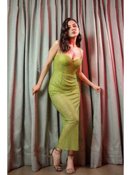 ITRH - Keida Neon Green Dress.