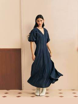 Calling June - Navy Honey Maxi Dress