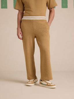 Muvazo - Oat Grain Textured Tan Pant