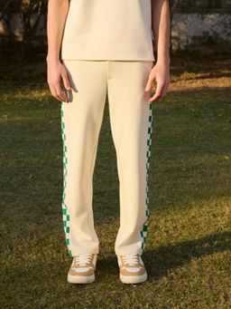 Muvazo - Heritage Grid Cream Pant