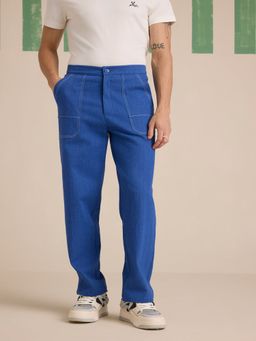Muvazo - Skyline Shield Blue Denim Pants