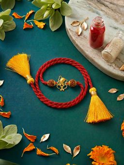 Zavya - 925 Sterling Silver Ganesha Rakhi for Brother Gold