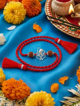 Zavya - 925 Sterling Silver Ganesha Rakhi for Brother
