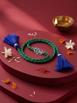 Zavya - 925 Sterling Silver Peacock Rakhi for Brother