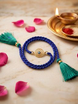 Zavya - 925 Sterling Silver Mandala Rakhi for Brother Gold