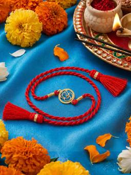 Zavya - 925 Sterling Silver Ganesha Rakhi for Brother Gold