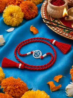 Zavya - 925 Sterling Silver Ganesha Rakhi for Brother