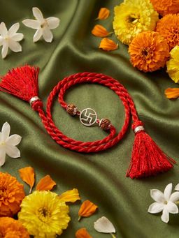 Zavya - 925 Sterling Silver Swastik Rakhi for Brother