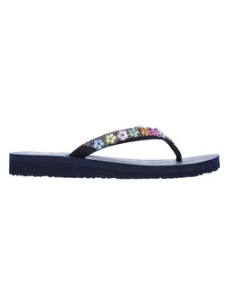 SKECHERS - Navy Blue Meditation Daisy Delight Slippers