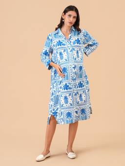 The Mom Store - Strollin’ In Santorini Multi-Color Maternity Dress
