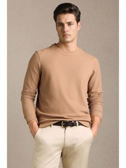 Louis Philippe - Men Casual Brown Textured Sweatshirt