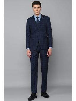 Louis Philippe - Navy Blue Check Suit (Set of 3)