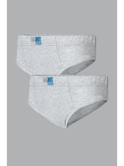 Van Heusen Innerwear - Van Heusen Boys Pack of 2 Anti Bacterial & Colour Fresh Briefs - Grey Melange
