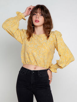 Zink London - Women's Mustard Floral Top