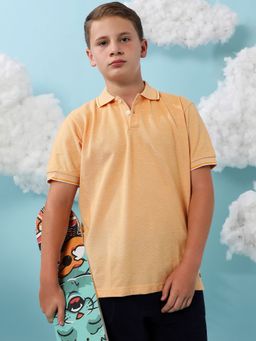 Instafab - Boys Blonde Yellow Basic Polo T-Shirt